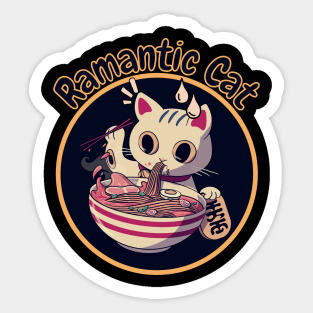 Cat Eating Ramen Sticker